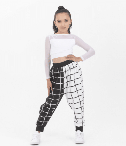 Geo Harem Pants - White/Black - CHILD